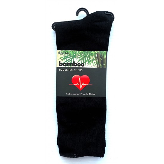 Bamboo Socks Loose Top Black (2-8)